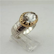 Load image into Gallery viewer, Hadar Designers 9k Yellow Gold 925 Silver White Zircon Ring 6.5, 7, 7.5 Handmade