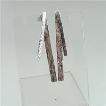 Load image into Gallery viewer, Hadar Designers 925 Silver Long Stud Earrings Handmade Modern Art Hammered (MS)