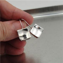 Load image into Gallery viewer, Hadar Designers 925 Silver Drop Earrings Handmade Simple Modern Art Hammered ()