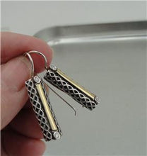 Load image into Gallery viewer, Hadar Designers 9K Yellow Gold Sterling Silver Long Earrings Zircon Handmade (MS