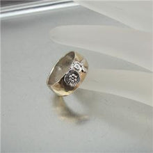 Load image into Gallery viewer, Hadar Designers Zircon Ring size 6,7,8,9 Handmade 9k Yellow Gold Sterling Silver