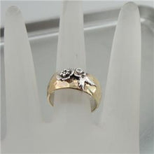 Load image into Gallery viewer, Hadar Designers 9k Yellow Gold 925 Silver Zircon Ring Handmade size 6,7,8,9 (