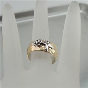 Hadar Designers Zircon Ring size 6,7,8,9 Handmade 9k Yellow Gold Sterling Silver