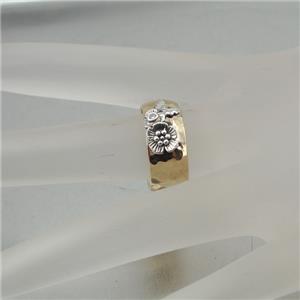 Hadar Designers 9k Yellow Gold 925 Silver Zircon Ring Handmade size 6,7,8,9 (