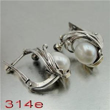 Load image into Gallery viewer, Hadar Designers 9k Yellow Gold 925 Silver Black White Pearl Earrings Handmade(MS
