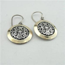Load image into Gallery viewer, Hadar Designers 9K Yellow Gold 925 Silver Earrings Round Filigree Handmade (MS