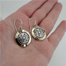 Load image into Gallery viewer, Hadar Designers 9K Yellow Gold 925 Silver Earrings Round Filigree Handmade (MS
