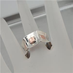 Hadar Designers Sterling Silver 9k Rose Gold Ring sz 7.5,8,8.5 Handmade Art (H)y