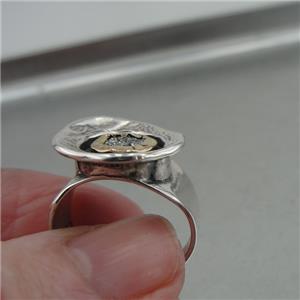 Hadar Designers 9k Yellow Gold Sterling Silver Druzy Ring 6,6.5,7,7.5 Handmade()
