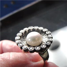 Load image into Gallery viewer, Hadar Designers 925 Sterling Silver White Pearl Zircon Ring size 8, 8.5 () SALE