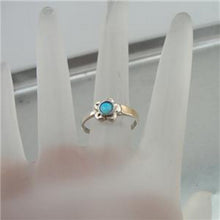 Load image into Gallery viewer, Hadar Designers Yellow Gold 925 Silver Blue Opal Ring size 7.5 Handmade (S) SALE