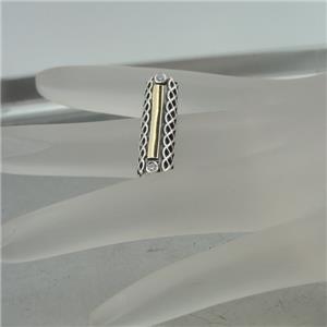 Hadar Designers 9k Yellow Gold Sterling Silver Zircon Ring 7,8,9,10 Handmade (MS