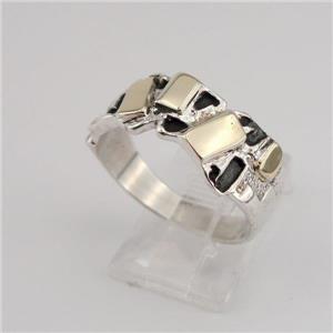 Hadar Designers 9k Yellow Gold 925 Silver Ring, Handmade Art (vs)