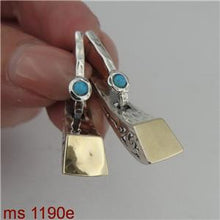 Load image into Gallery viewer, Hadar Designers Red Garnet Earrings Handmade 9k Gold 925 Sterling Silver (ms1190