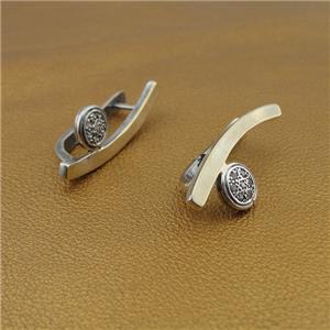 Hadar Designers 9K Yellow Gold 925 Silver Earrings Garnet Zircon Handmade () y