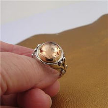 Load image into Gallery viewer, Hadar Designers 9k Yellow Gold 925 Silver Champagne Zircon Ring 8,9,10 Handmade