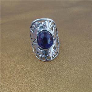 Hadar Designer Sterling Silver Amethyst 7.5 and 8 Ring Handmade Filigree (As)y