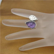 Load image into Gallery viewer, Hadar Designer Sterling Silver Amethyst size 7,8,9 Ring Artistic Handmade (As)8y