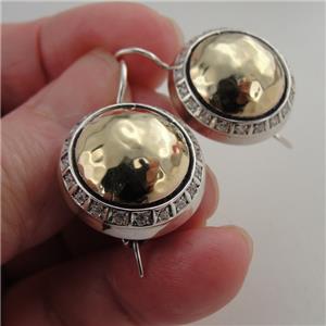 Hadar Designers 9k Yellow Gold Sterling Silver Zircon Earrings Pendant Set (Ms)Y