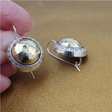Load image into Gallery viewer, Hadar Designers 9k Yellow Gold Sterling Silver Zircon Earrings Impressive (Ms) y