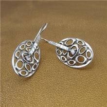 Load image into Gallery viewer, Hadar Designers Sterling Silver Zircon Earrings Great Modern Handmade (MS) SALE