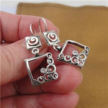 Load image into Gallery viewer, Hadar Designers Sterling Silver Zircon Earrings Charming Dangle Handmade (MS)Y