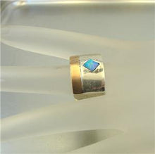 Load image into Gallery viewer, Hadar Designers 9k Rose Gold sterling Silver Blue Opal Ring 7.5,8 Handmade (DK)y