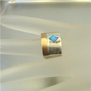 Hadar Designers 9k Rose Gold sterling Silver Blue Opal Ring 7.5,8 Handmade (DK)y