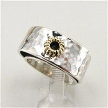Load image into Gallery viewer, Hadar Designers Handmade 9k yellow Gold Sterling Silver Ring size 7,7.5 (H) SALE