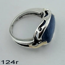 Load image into Gallery viewer, Hadar Designers blue kyanite ring 9k yellow gold sterling silver 6,7,8,9 (ms)