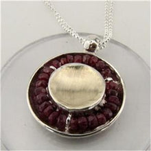 Load image into Gallery viewer, Hadar Designers 9k Yellow Gold 925 Sterling Silver Genuine Ruby Pendant (I n580)
