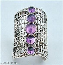 Load image into Gallery viewer, Hadar Designers 925 Silver Amethyst Ring Size 6,7,8,9,10 Handmade (H 1142) Gift