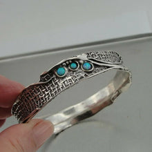 Load image into Gallery viewer, Hadar Designers blue opal bangle bracelet 925 sterling silver handmade (H 3142)