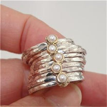 Load image into Gallery viewer, Hadar Designer Handmade 9k Yellow Gold 925 Silver Pearl Ring 6,7,8,9,10 (I r416)
