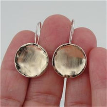 Load image into Gallery viewer, Hadar Designers Handmade 9k Brush Yellow Gold Sterling Silver Earrings (I e271)