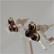 Load image into Gallery viewer, Hadar Designers Handmade Sweet Art 9k Rose Gold Garnet Stud Earrings (I e117)