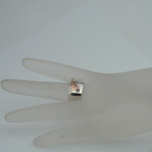 Hadar Designers  9k Rose Gold Ring size 8.5 Handmade Square 925 Silver (H) SALE