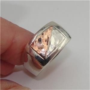 Hadar Designers  9k Rose Gold Ring size 8.5 Handmade Square 925 Silver (H) SALE