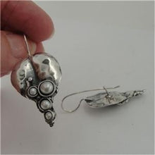 Load image into Gallery viewer, Hadar Designers Handmade Art 925 Sterling Silver Drop Pearl Earrings (H 2663)