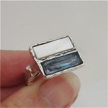Load image into Gallery viewer, Hadar Designers Sterling Silver Blue Topaz MoP Ring 6,7,8,9 Handmade (as 024)8y