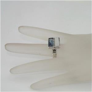 Hadar Designers Sterling Silver Blue Topaz MoP Ring 6,7,8,9 Handmade (as 024)8y