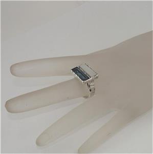 Hadar Designers Sterling Silver Blue Topaz MoP Ring 6,7,8,9 Handmade (as 024)8y
