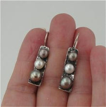 Load image into Gallery viewer, Hadar Designers NEW Handmade 925 Sterling Silver genuine Pearl Earrings (as 09