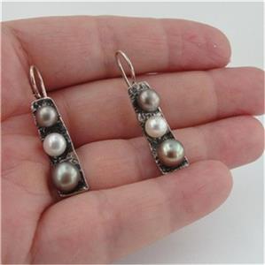 Hadar Designers NEW Handmade 925 Sterling Silver genuine Pearl Earrings (as 09
