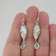 Load image into Gallery viewer, Hadar Designers Handmade 925 Sterling Silver Antique Roman Glass Earrings (as) 