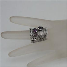 Load image into Gallery viewer, Hadar Designers 925 Sterling Silver Amethyst Ring Handmade sz 6,7,8,9,10 (H 144)