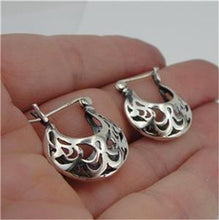 Load image into Gallery viewer, Hadar Designers 925 Sterling Silver Hoop Earrings filigree Charming (sp) SALE
