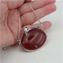 Load image into Gallery viewer, Hadar Designers 625 Sterling Silver Carnelian Pendant Handmade Large Unique (H)Y