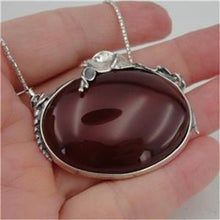 Load image into Gallery viewer, Hadar Designers 625 Sterling Silver Carnelian Pendant Handmade Large Unique (H)Y