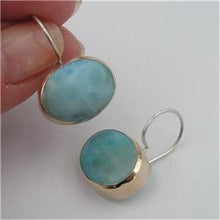 Load image into Gallery viewer, Hadar Designers 9k Yellow Gold Sterling Silver Blue Larimar Pendant (I n295)Y
